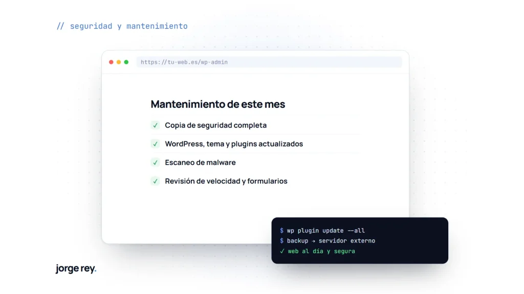 Checklist del mantenimiento mensual de una web WordPress