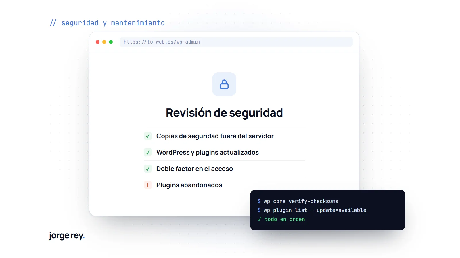 Lista de revisión de seguridad de WordPress: copias, actualizaciones y doble factor